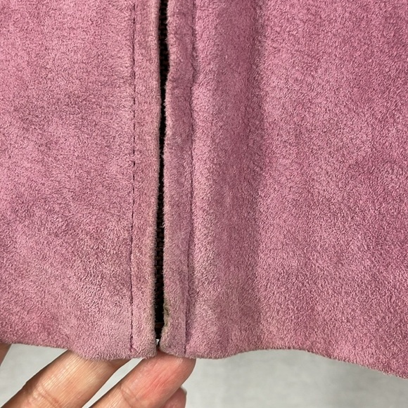 Hal Rubenstein Pink Laser Cut Genuine Leather Zip Jacket Womens Size 3x - Picture 15 of 16